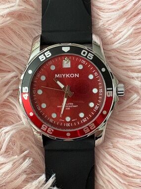 Miykon Men’s Red Dive-Style Watch NWT
